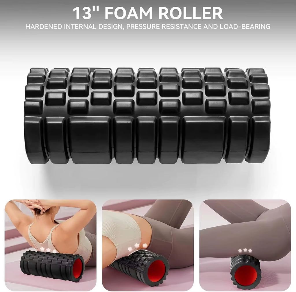 Foam Roller Yoga Column Fitness Yoga EVA Foam Roller Yoga Stick Deep Tissue Massage Roller, Suitable for Back/Waist/Leg Muscle