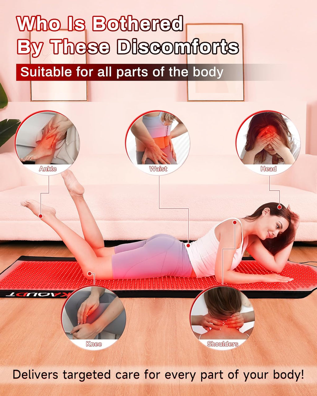 72"X33.3" Medical-Grade TPU Red Light Therapy Mat for Full Body Pain Relief, FSA&HSA Eligible Infrared Light Therapy Blanket for Home Use
