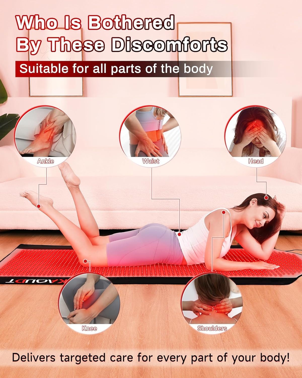 72"X33.3" Medical-Grade TPU Red Light Therapy Mat for Full Body Pain Relief, FSA&HSA Eligible Infrared Light Therapy Blanket for Home Use