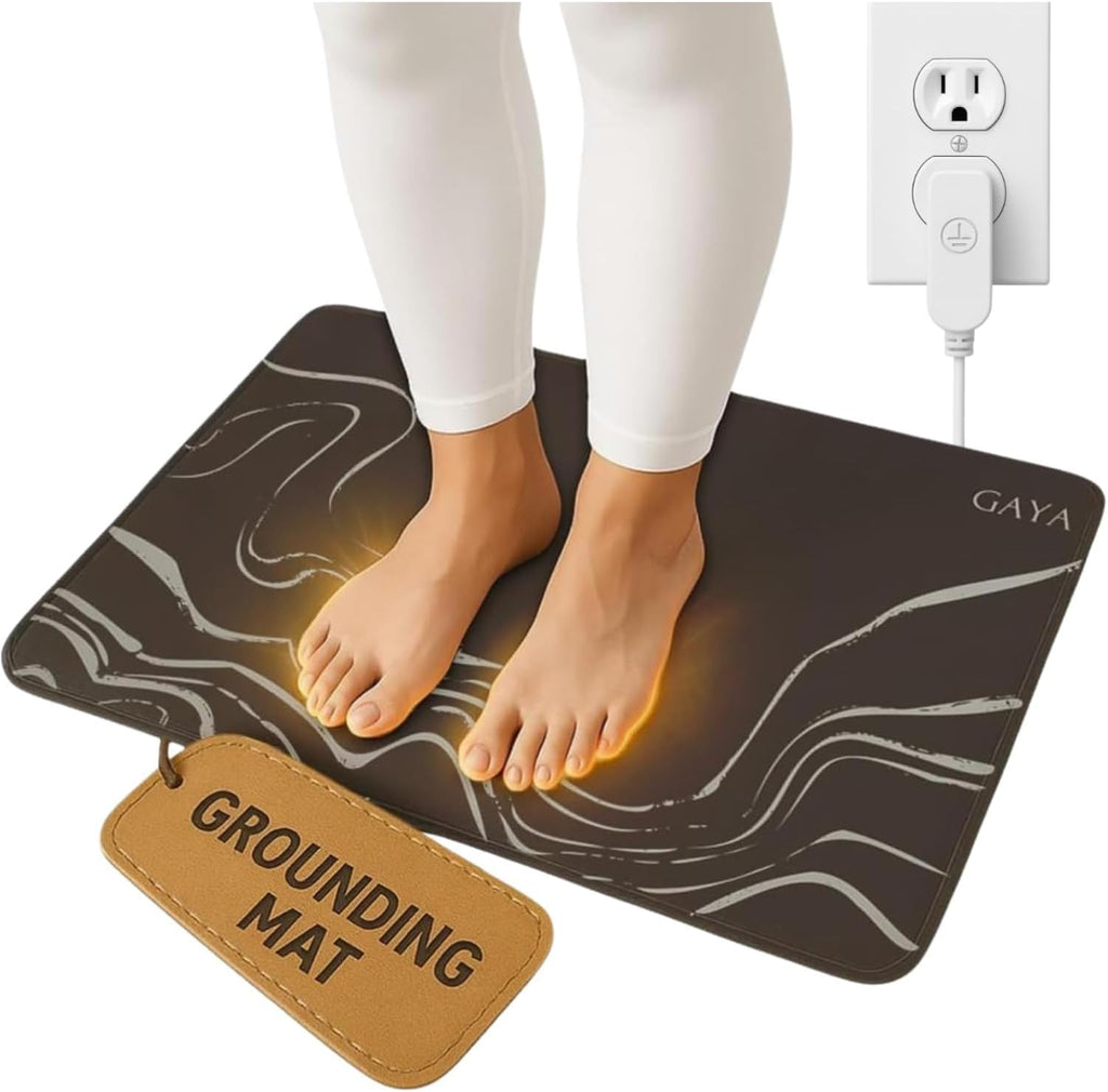 Grounding Mat for Feet, Sleep Improvement, Back Pain Relief, Muscle Relaxation & Stress, Earthing Pads for Bed, Ground for Desk, Earth Mats, Bedding Pad