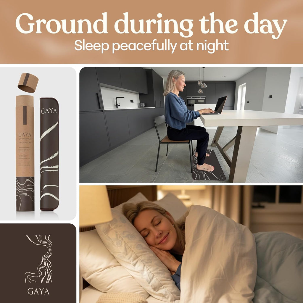 Grounding Mat for Feet, Sleep Improvement, Back Pain Relief, Muscle Relaxation & Stress, Earthing Pads for Bed, Ground for Desk, Earth Mats, Bedding Pad