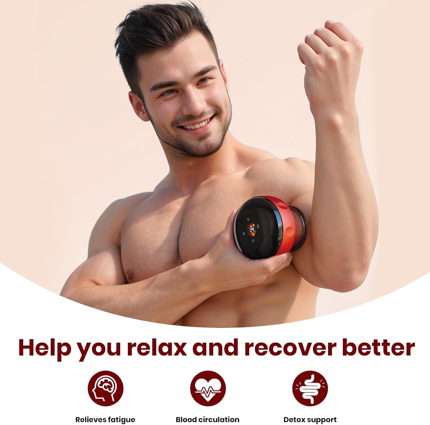 5-In-1 Smart Dynamic Cupping Therapy Set with 20-Level Heat & Suction, Cupping Kit for Massage Therapy, Electric Cupping Device with Red Light for Back Pain, Knots, Soreness Relief (Red)
